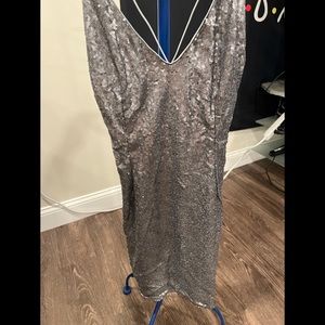 Late Night Silver Sequin Bodycon Dress
